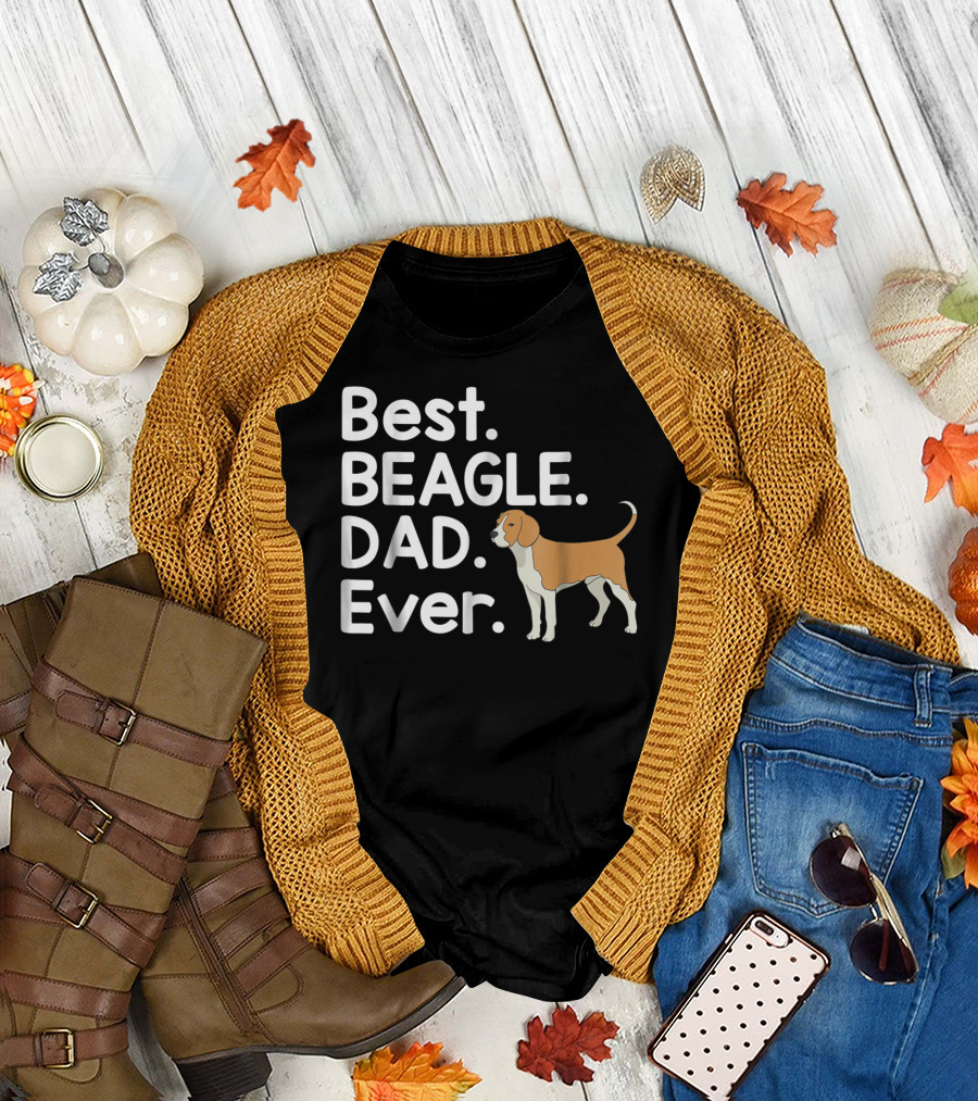 Best Beagle Dad Ever Pet Dog Lover Dad Ever T-Shirt