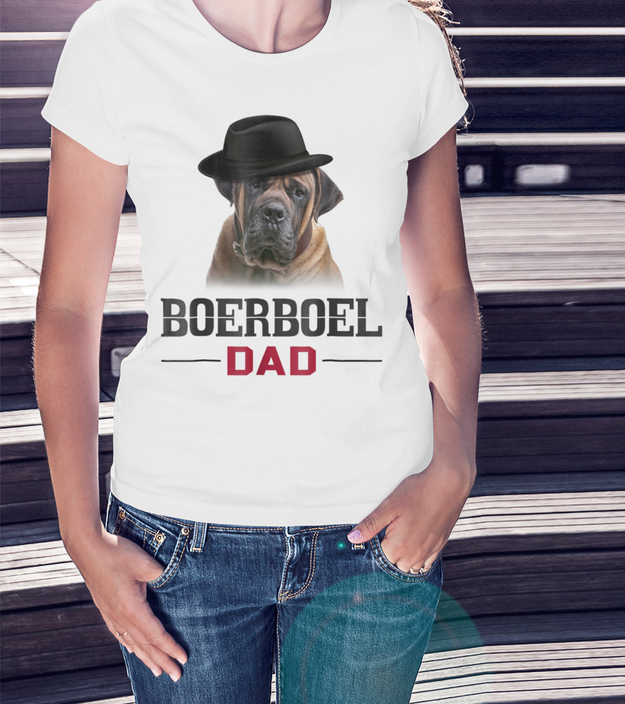 Boerboel Dad Hat Wearing Dog Lovers T-Shirt