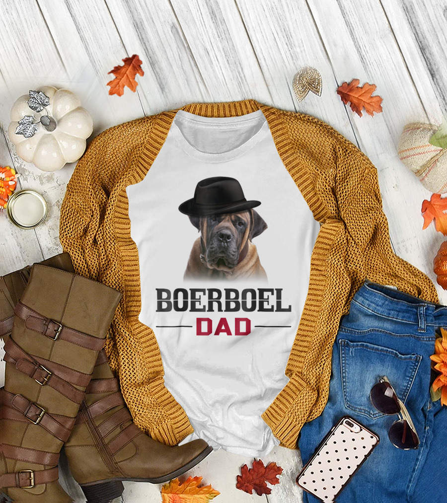 Boerboel Dad Hat Wearing Dog Lovers T-Shirt