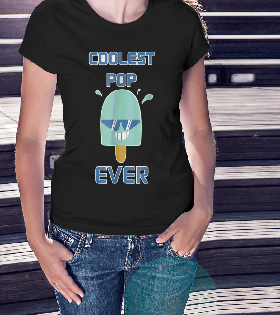 Coolest Pop Ever Funny Popsicle Ice Cream Dad T-Shirt