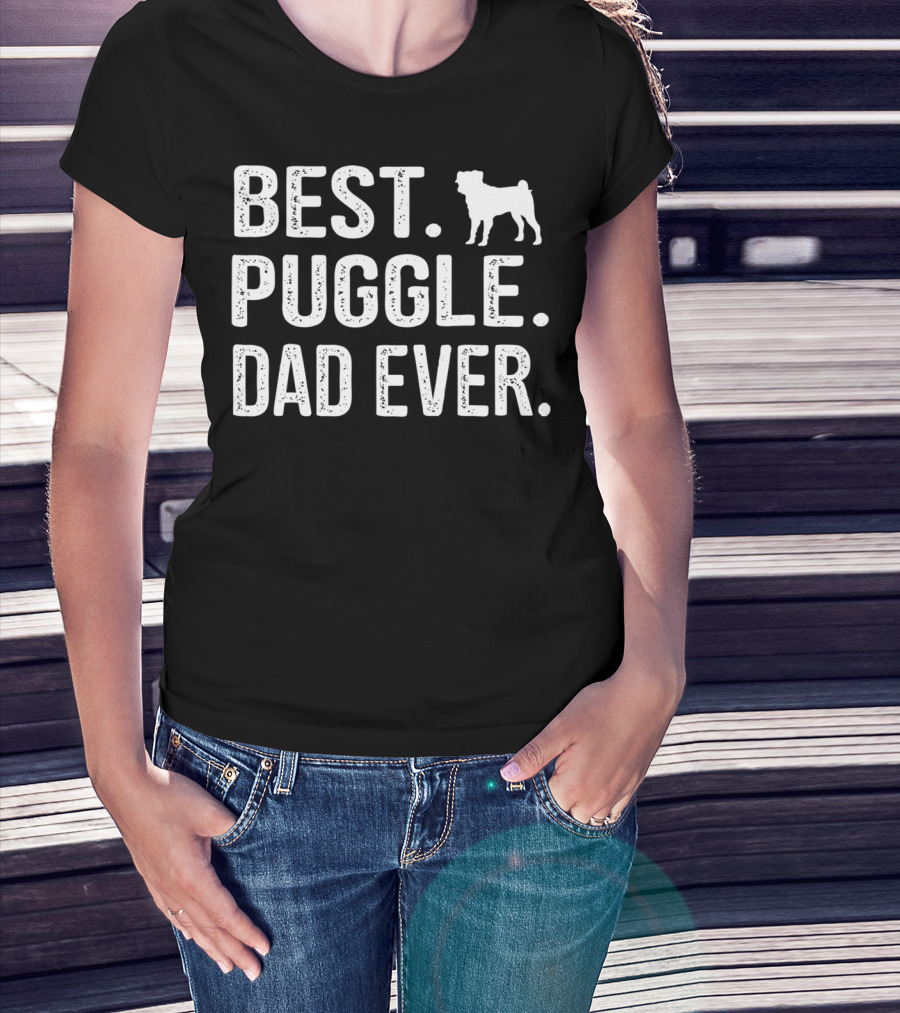 Best Puggle Dad Ever With Dog T-Shirt