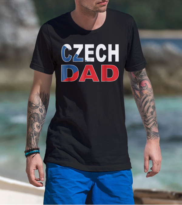 Czech Dad Czechoslovakian Flag Colors T-Shirt