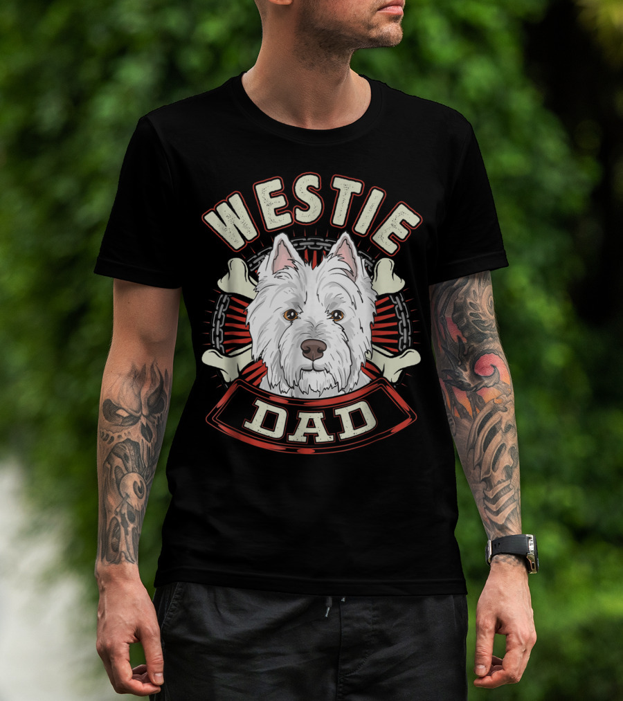 Westie Dad Bone Chain T-Shirt