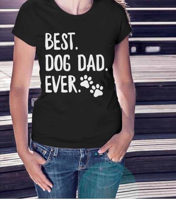 Best Dog Dad Ever Fun Daddy Doodle Premium Dark85 Paws T-Shirt