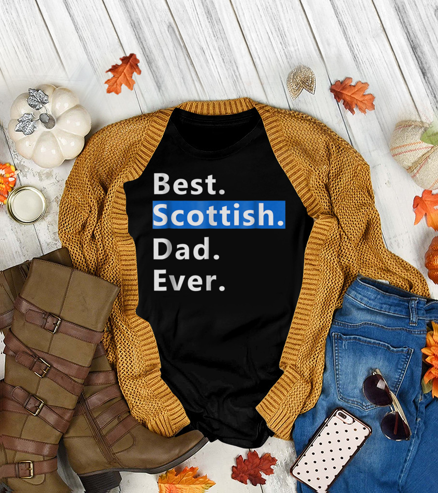 Best Scottish Dad Ever Bold Blue T-Shirt