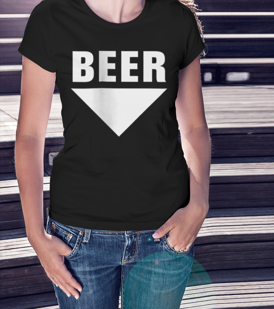 BEER Belly Arrow Label Expecting Joke T-Shirt