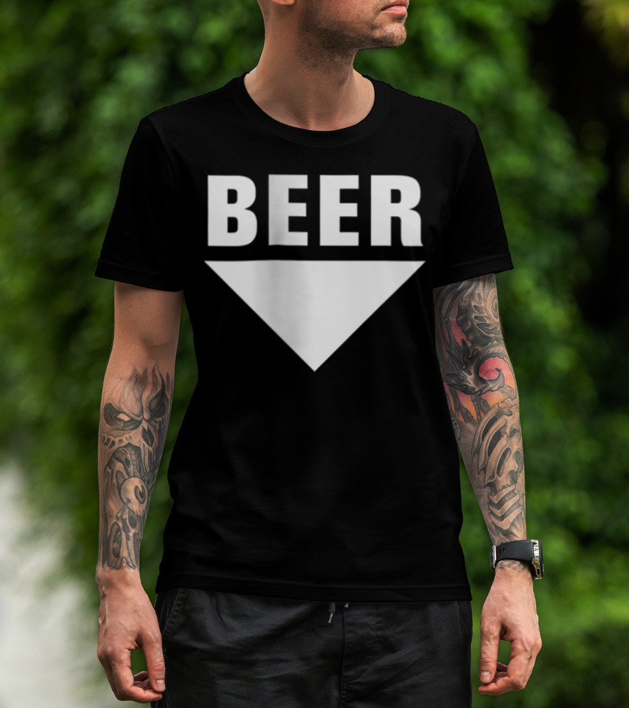 BEER Belly Arrow Label Expecting Joke T-Shirt