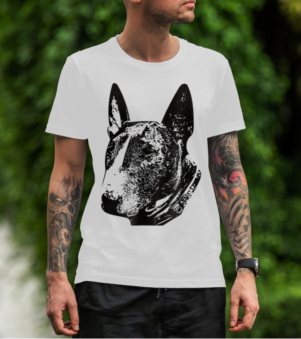 Brindle Bull Terrier Dog Mom Or Dad Head T-Shirt