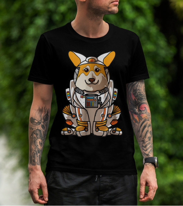 Christmas Space Welsh Corgi Astronaut Suit Dog T-Shirt