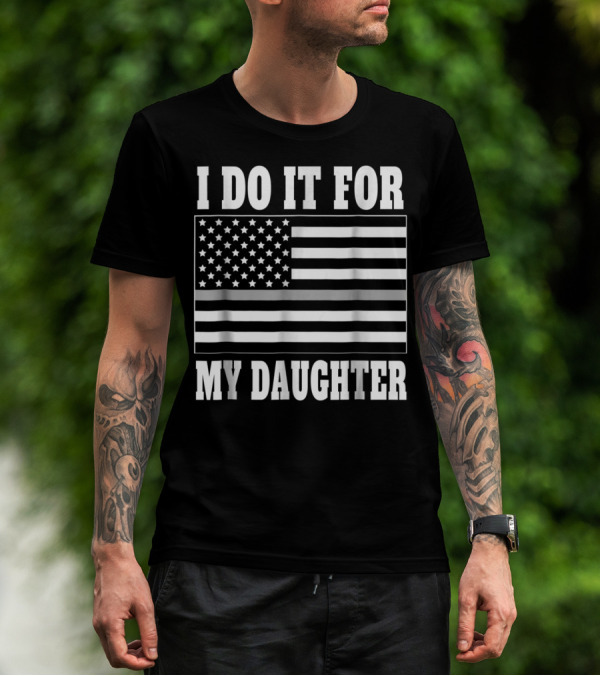 Correctional Officer Dad Thin Gray Line I Do It For My Daughter T-Shirt