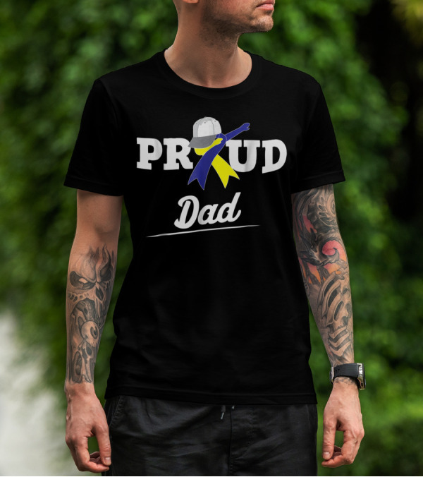 Proud Dad Dabbing Support Down Syndrome Awareness T-Shirt