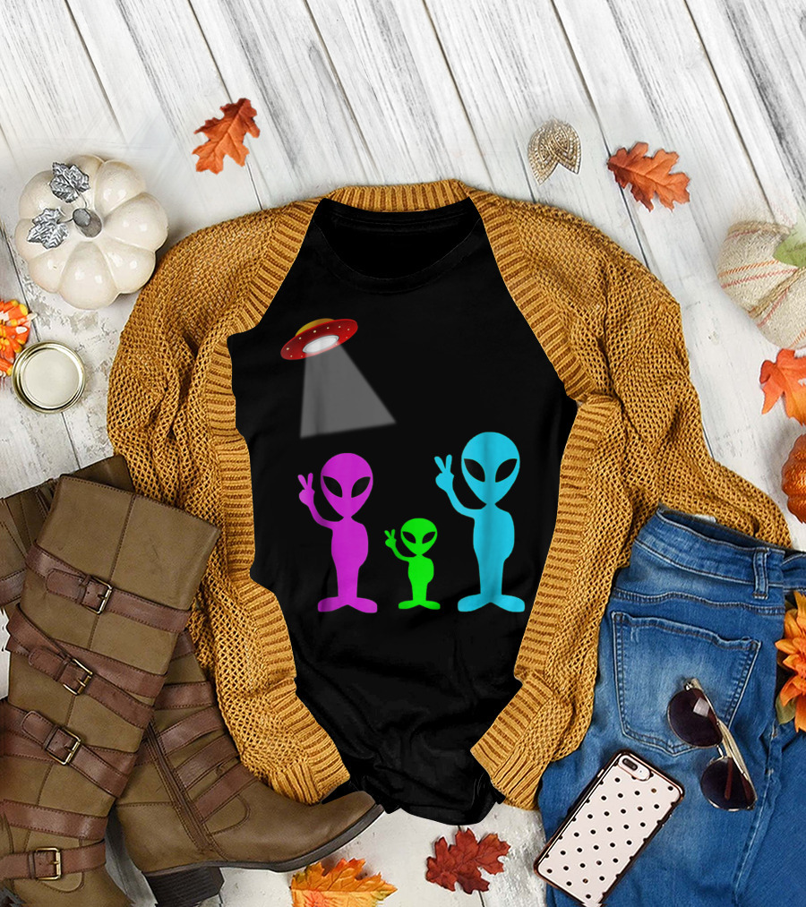 Alien Visitors Fun Space Science Wear Lt88 Peaceful Encounters T-Shirt