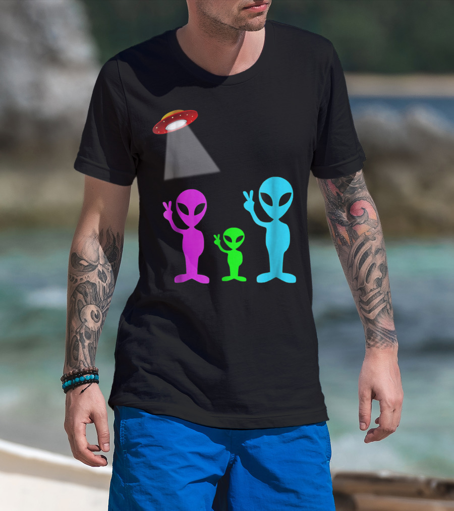 Alien Visitors Fun Space Science Wear Lt88 Peaceful Encounters T-Shirt
