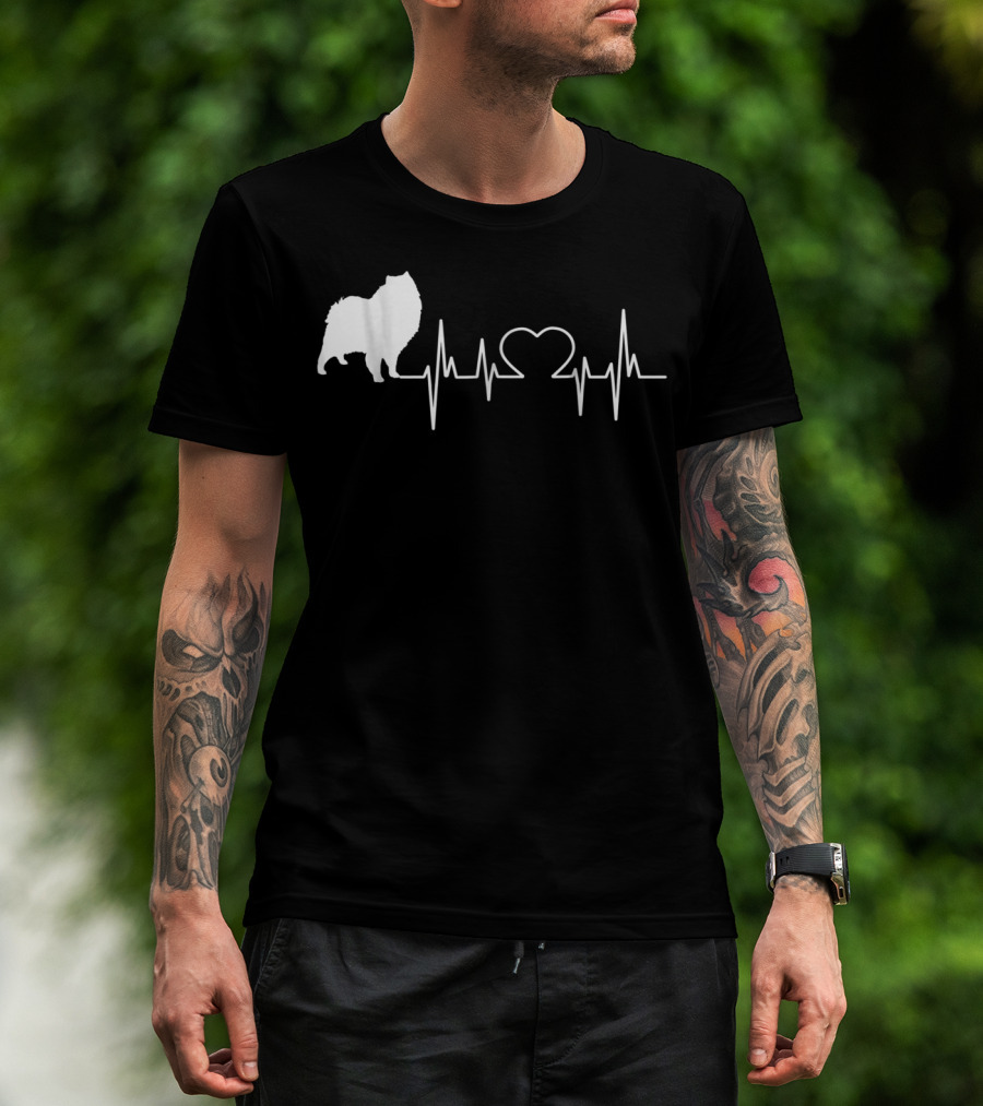 American Eskimo Dog Heartbeat Love 15 T-Shirt