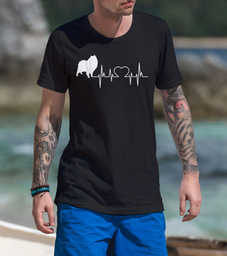 American Eskimo Dog Heartbeat Love 15 T-Shirt