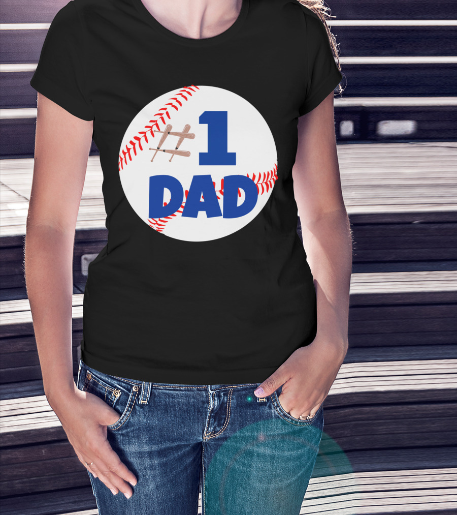 1 Dad Baseball Bats T-Shirt