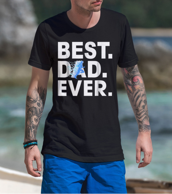BEST DAD EVER RUNNING MOTIVATIONAL BLUE SPLASH T-Shirt