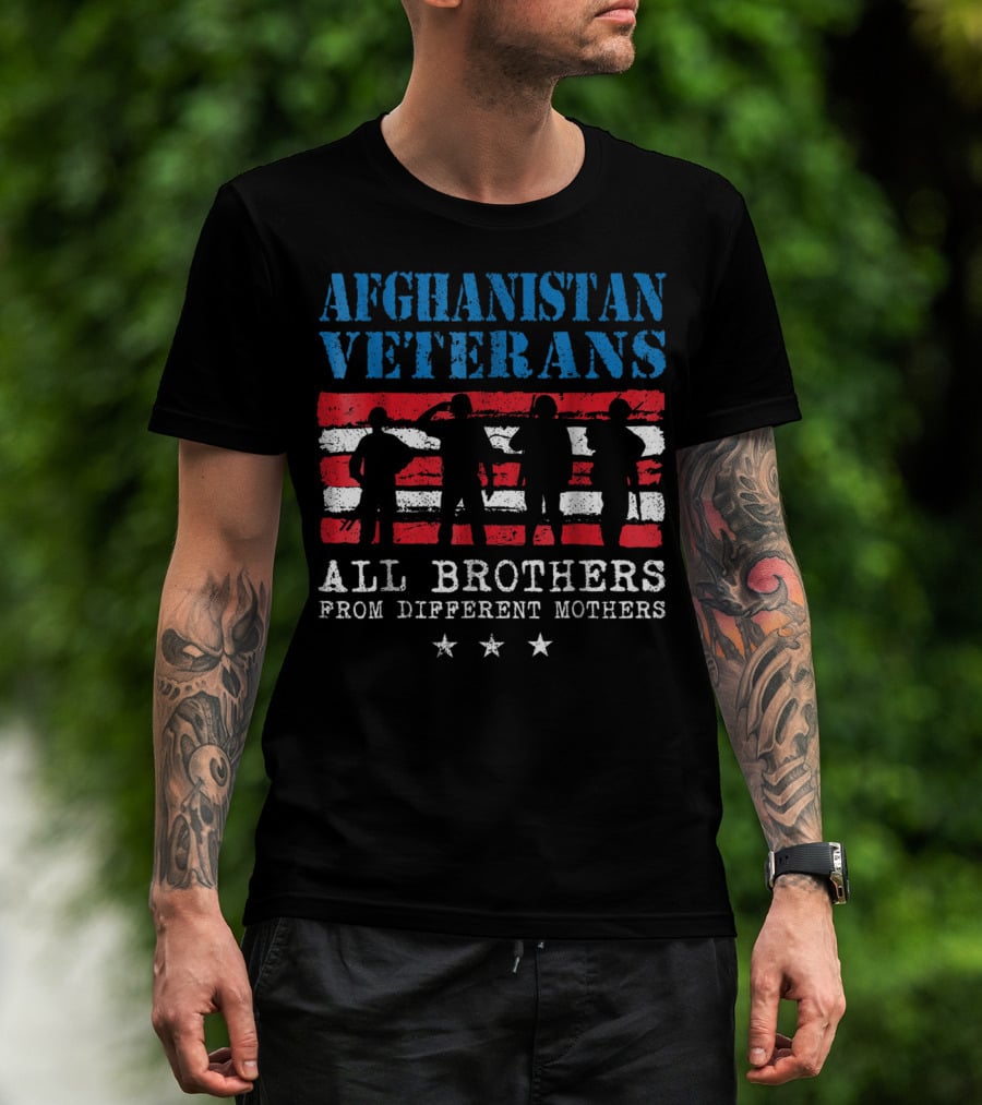 Afghanistan Veterans All Brothers From Different Mothers USA Dad Grandpa Veterans Day T-Shirt