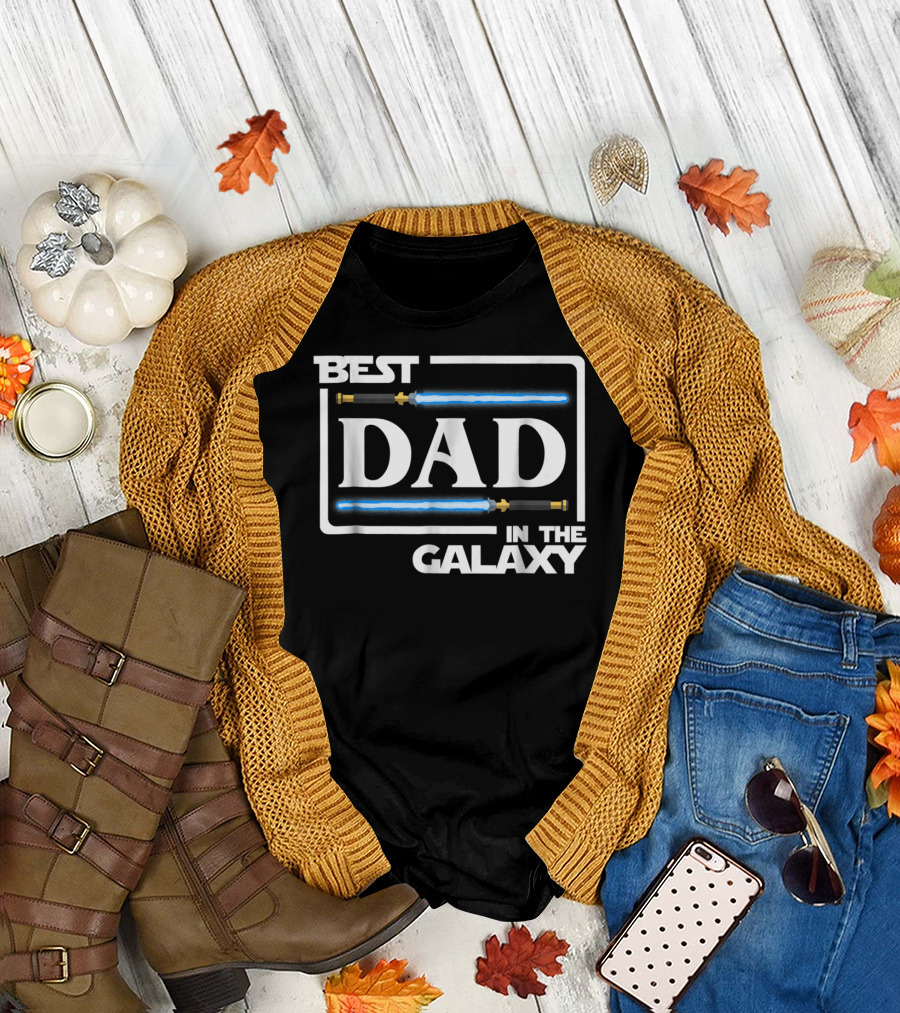 Best Dad In The Galaxy Lightsaber T-Shirt