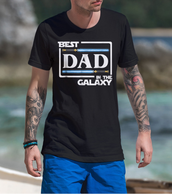 Best Dad In The Galaxy Lightsaber T-Shirt