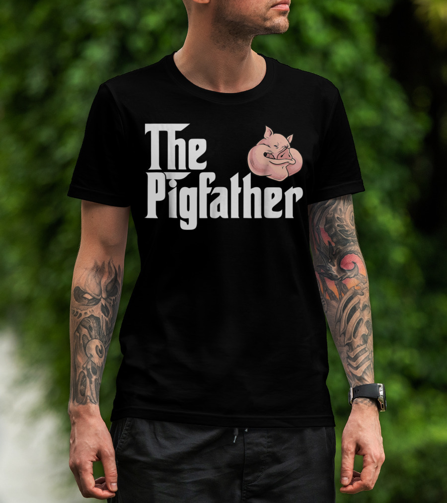 The Pigfather Cute Pig Animal Sleep Piggy Lover Papa T-Shirt
