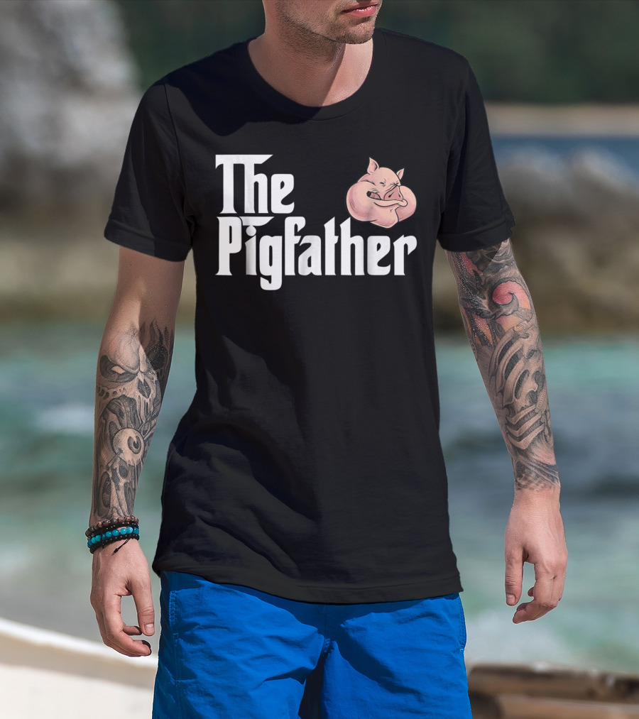 The Pigfather Cute Pig Animal Sleep Piggy Lover Papa T-Shirt
