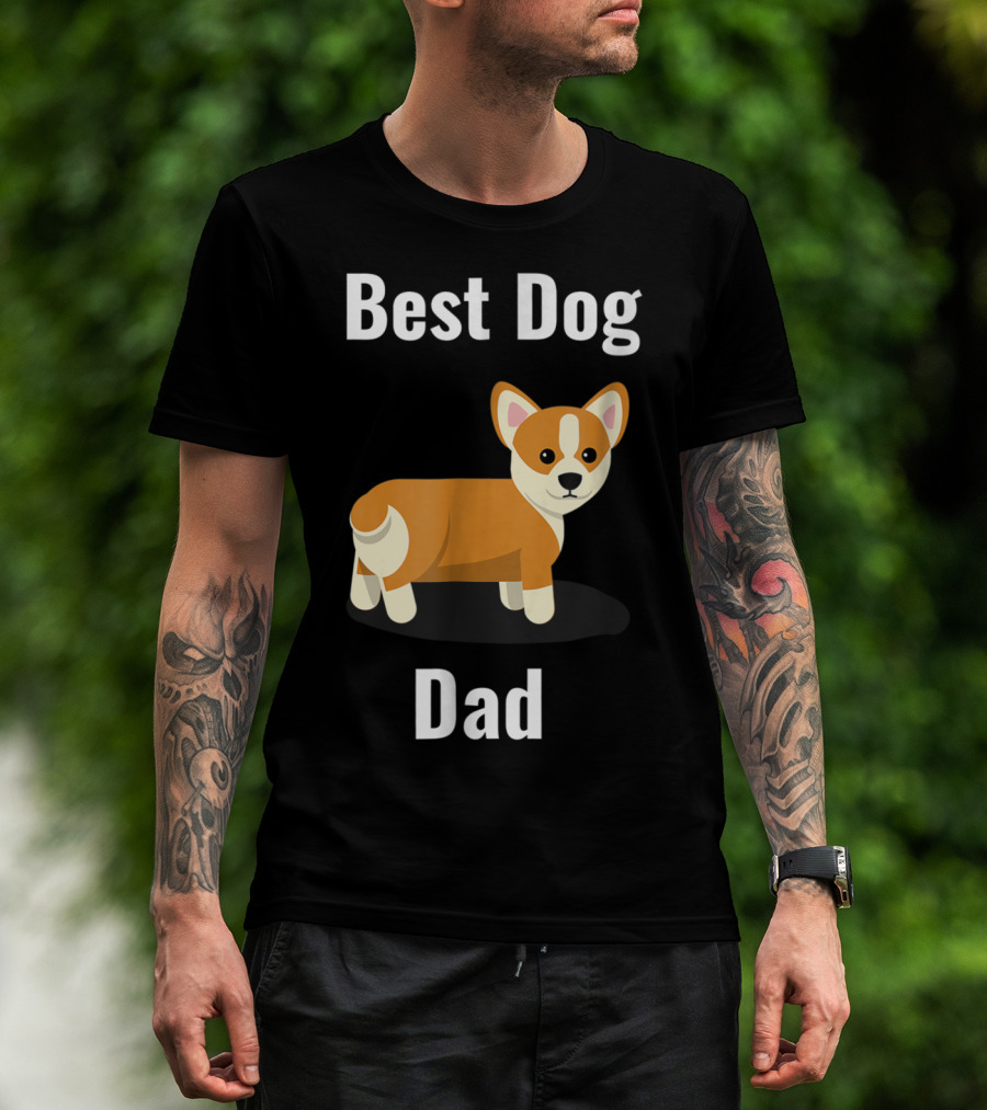 Best Dog Dad Corgi Cartoon T-Shirt