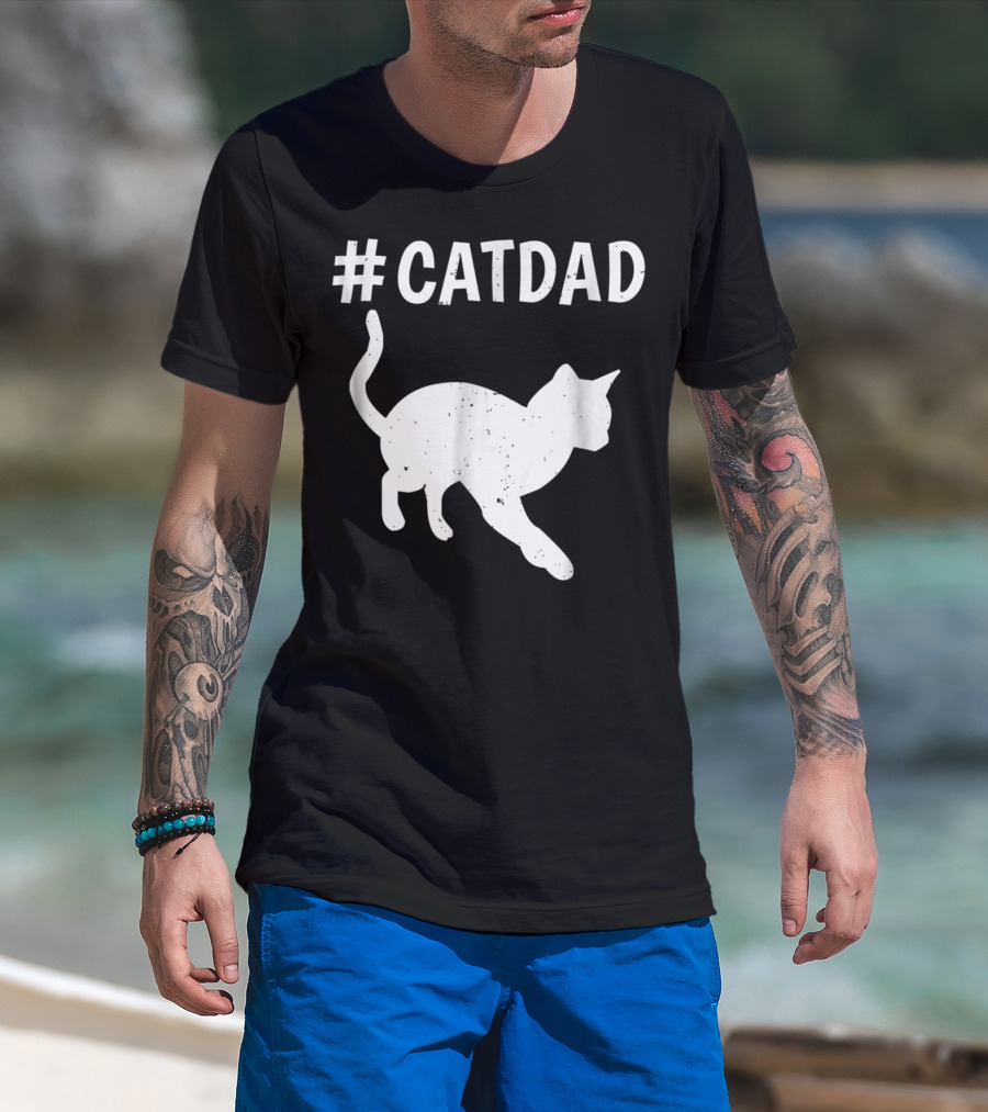 CatDad Hashtag Cat Dad For Cat Owner86 T-Shirt