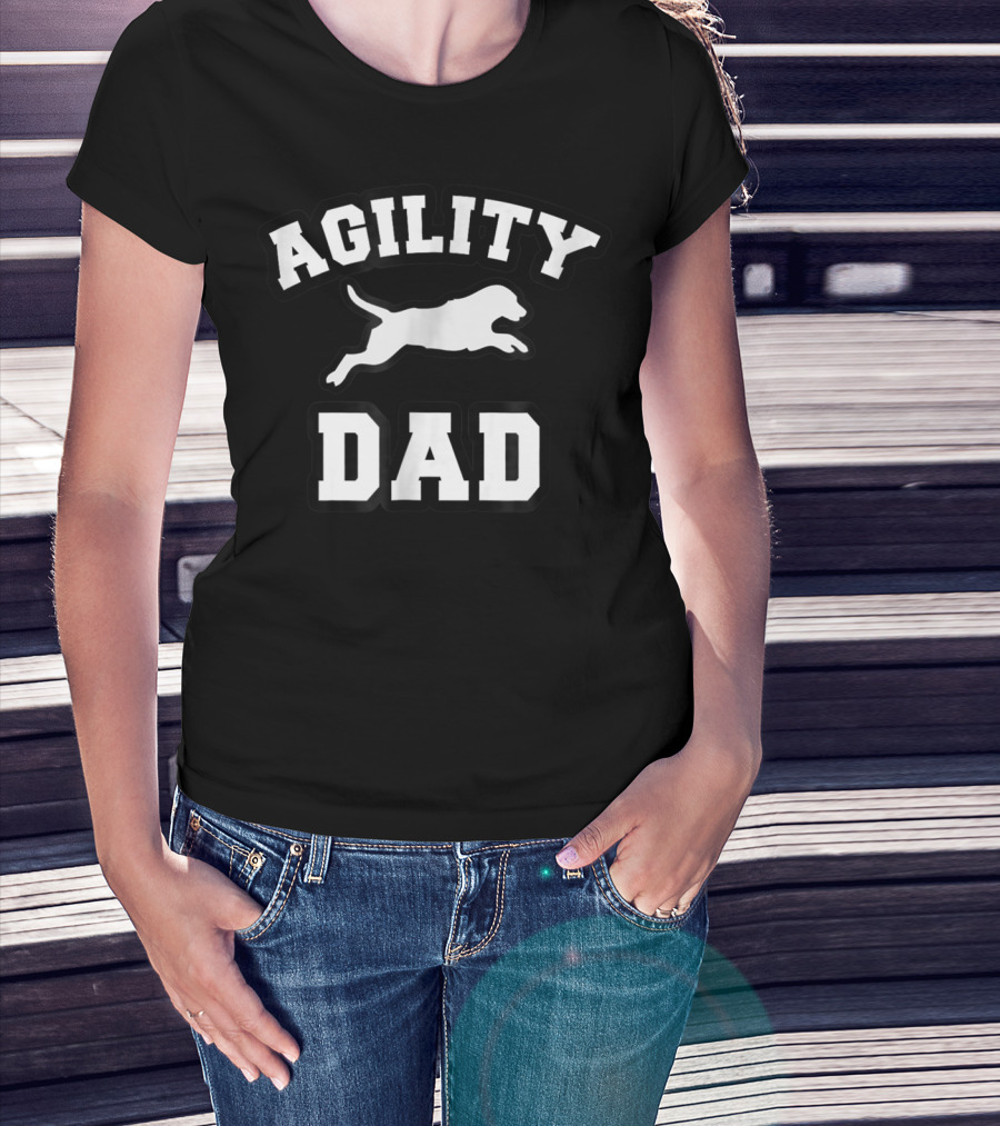 AGILITY DOG DAD Jumping Canine T-Shirt