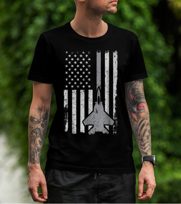 Air Force Veteran Dad Grandpa Uncle Veterans Day American Flag Jet T-Shirt