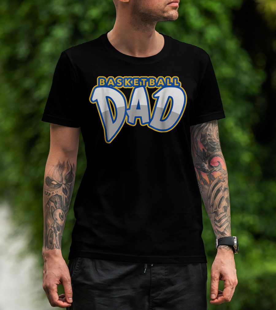 Basketball Dad Bold Blue And Yellow T-Shirt