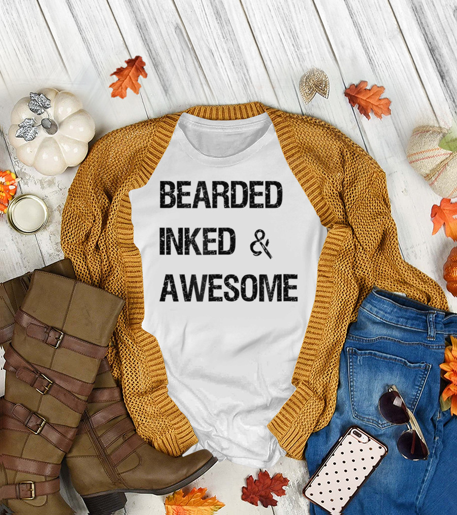Bearded Inked and Awesome Christmas Husbands18 T-Shirt