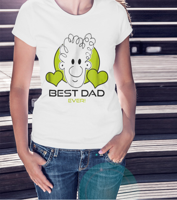 Best Dad Ever Cartoon Heart T-Shirt