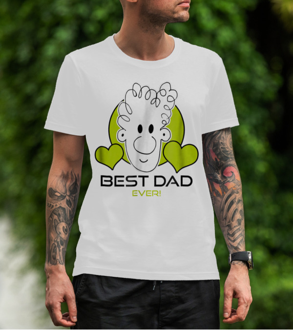 Best Dad Ever Cartoon Heart T-Shirt