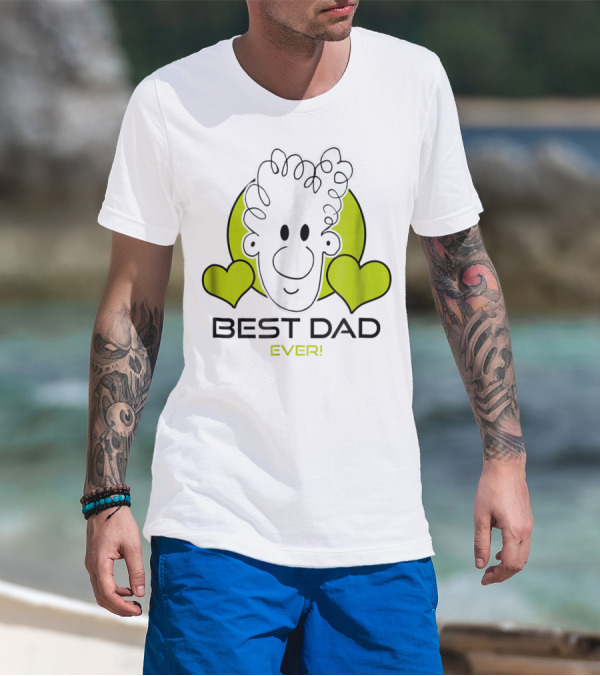 Best Dad Ever Cartoon Heart T-Shirt