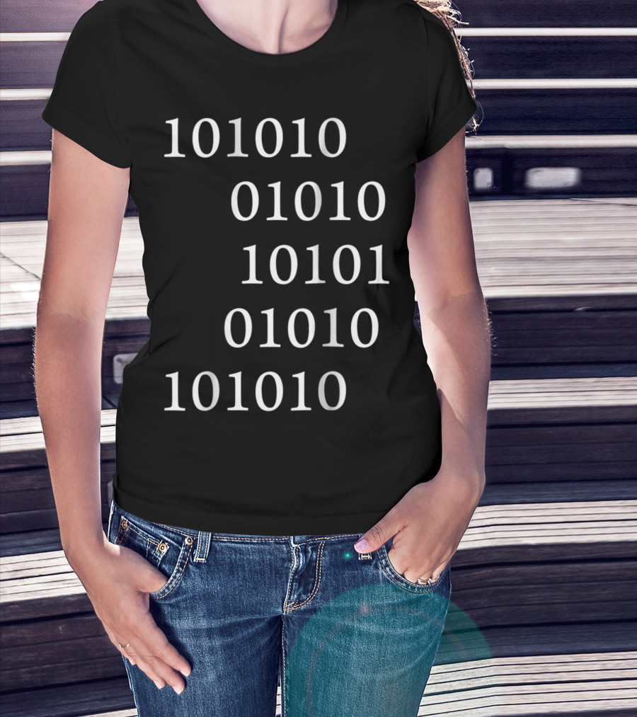Binary Code Pattern For Geek Dad T-Shirt