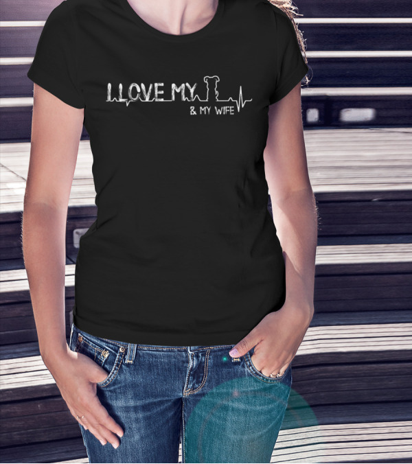 I Love My Schnauzer Heartbeat And My Wife Dog Lovers13 T-Shirt