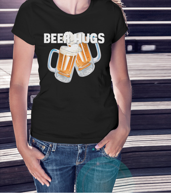 Beer Hugs Beer Drinking Dad Father Papa Husband35 T-Shirt