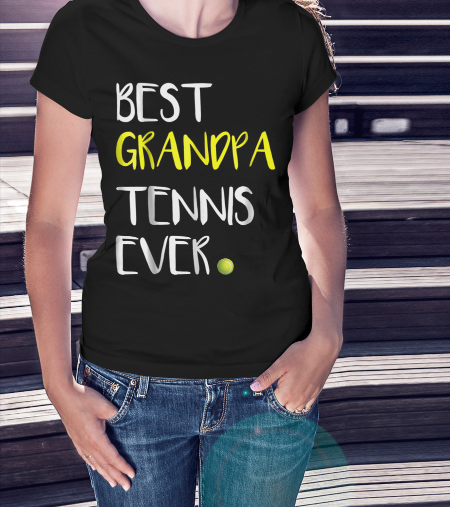 Best Grandpa Tennis Ever From Lover37 Ball T-Shirt