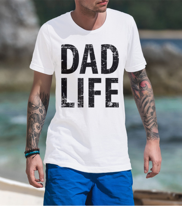 Dad Life Distressed Vintage Dark T-Shirt