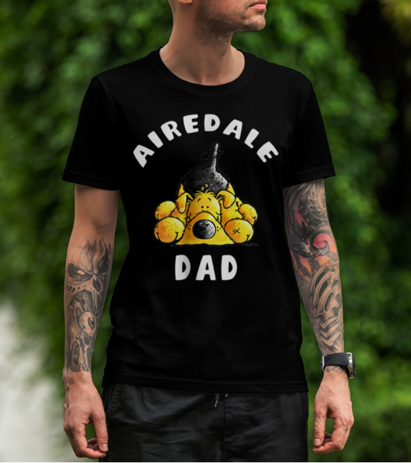 Airedale Terrier Dad Dog Breed Cartoon T-Shirt