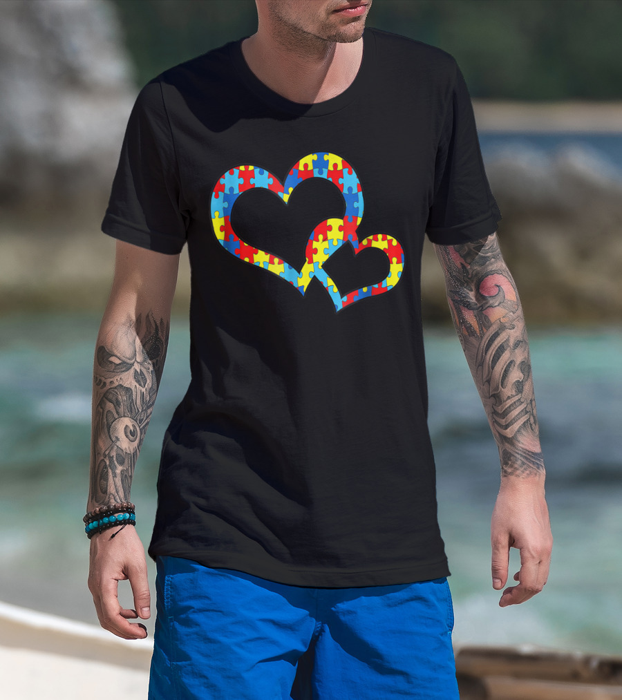Autism Awareness Puzzle Heart Family Connection T-Shirt