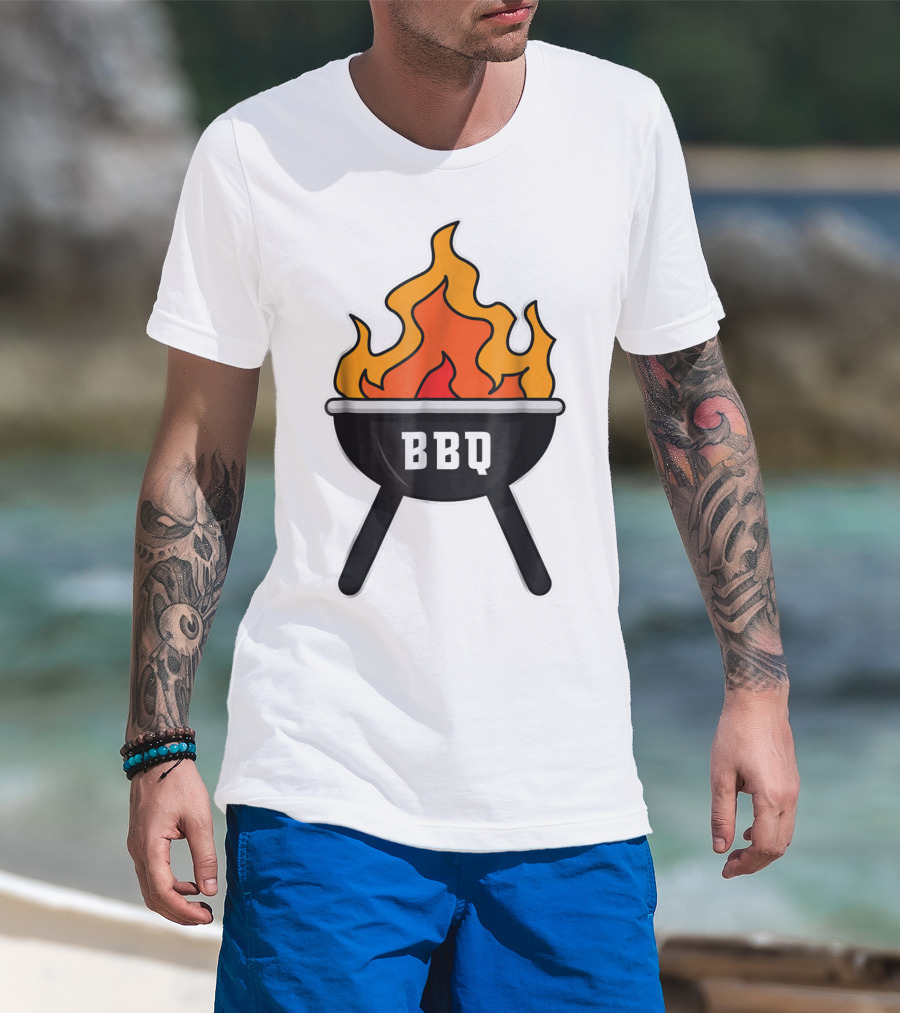 BBQ Pit Master Hot Flames Grilling Barbecue T-Shirt