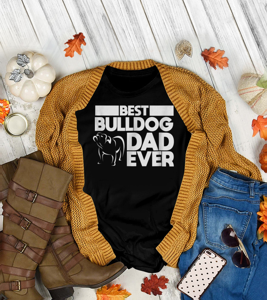 Best Bulldog Dad Ever Boys Frances American24 T-Shirt