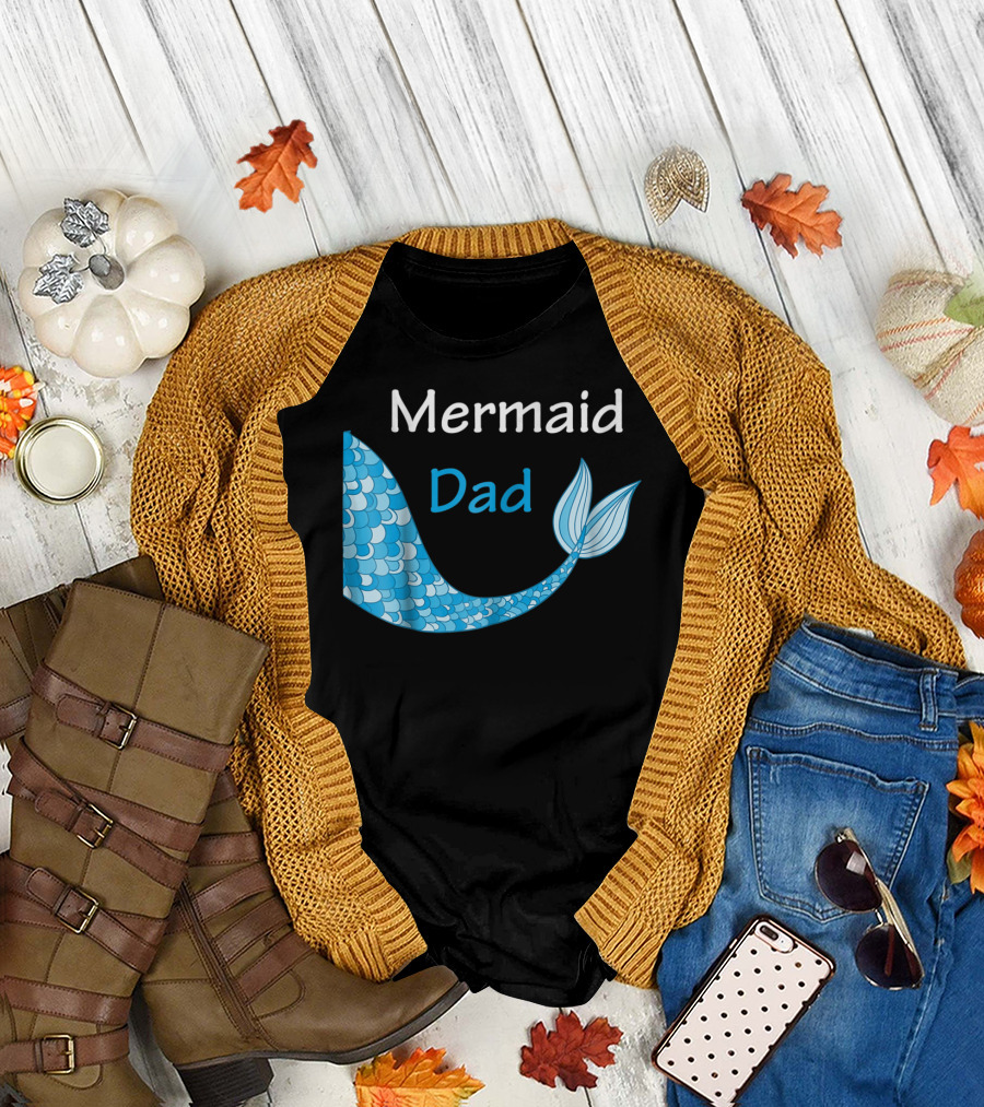Mermaid Dad Birthday Mermaid T-Shirt