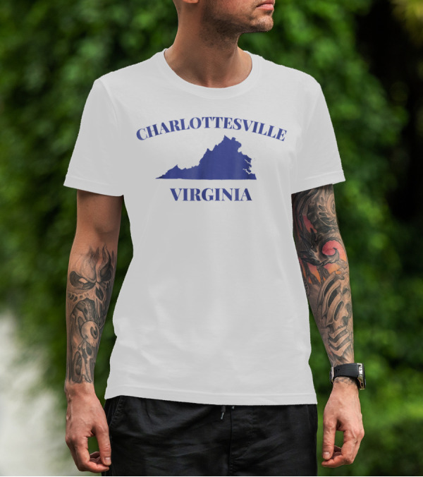 Charlottesville Virginia State Map Parent University USA87 T-Shirt