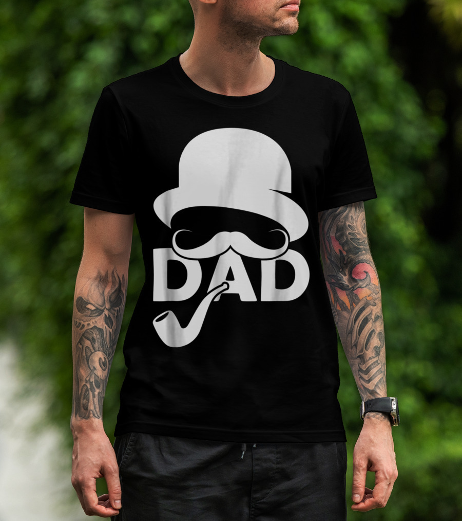 Cool Dad Mustache Hat Pipe T-Shirt