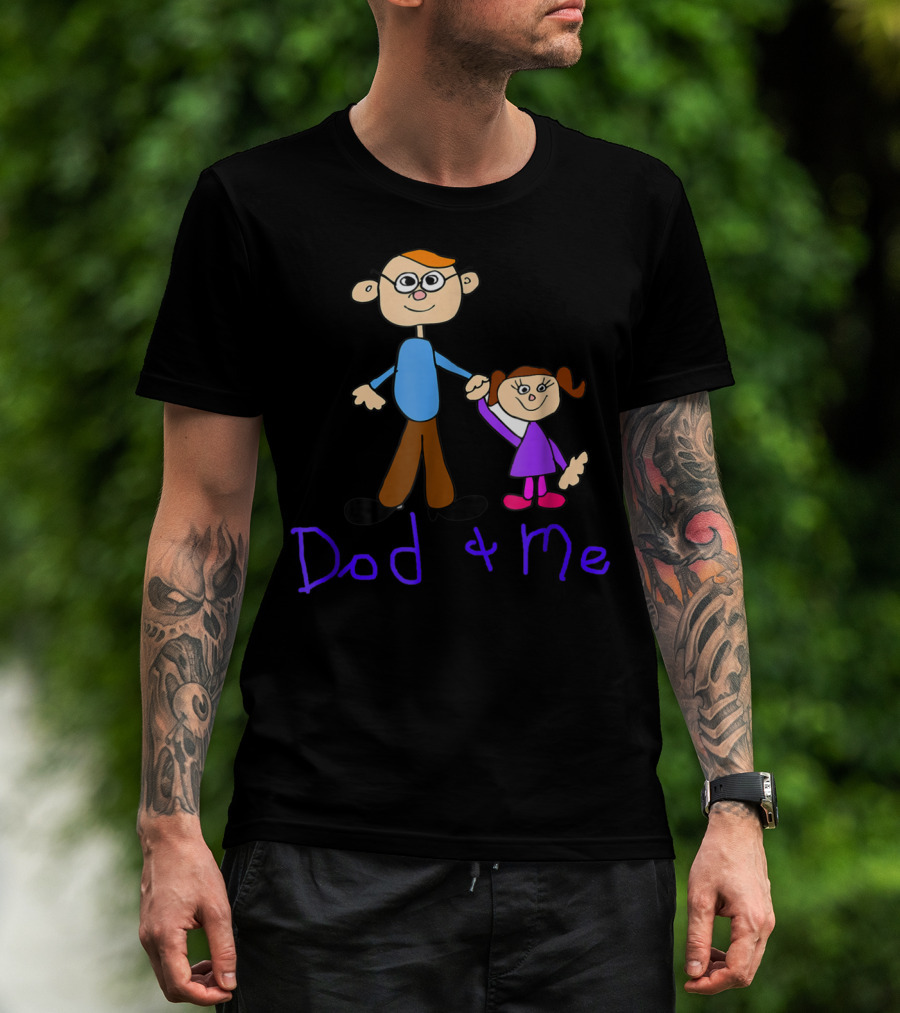 Dad And Me Father Daughter Cartoon Style Happy T-Shirt