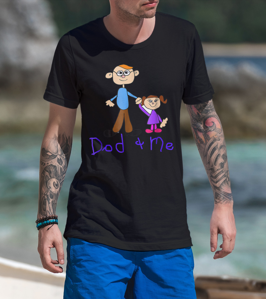Dad And Me Father Daughter Cartoon Style Happy T-Shirt