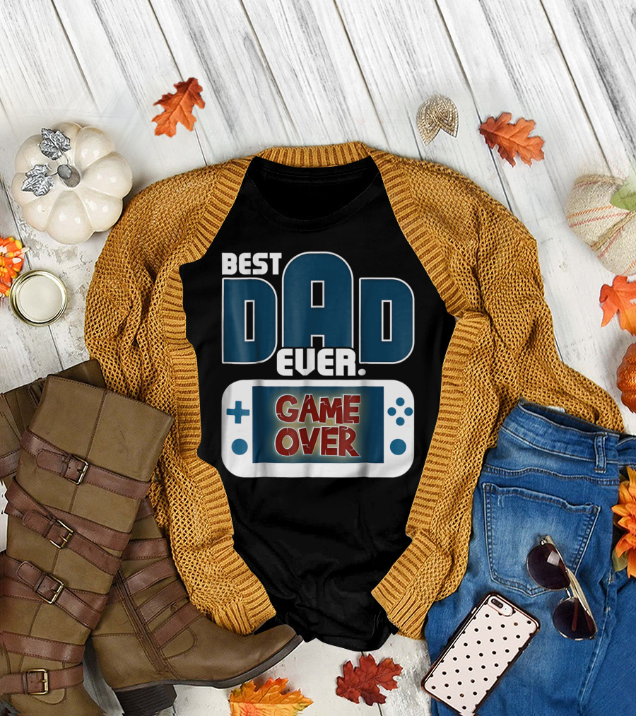 Best Dad Ever Game Over Controller Gaming T-Shirt